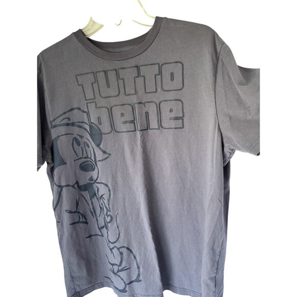 Disney Mickey Mouse Tutto Bene Graphic T-Shirt Men’s Large Gray Vintage Style - Picture 8 of 16